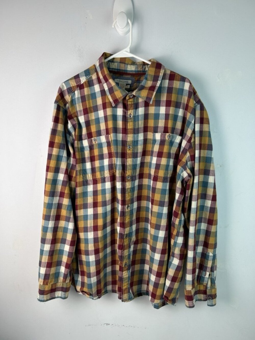 Carbon 2 Cobalt Flannel Shirt Mens 2XL Multicolor Plaid Long Sleeve Button Up